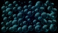 Abstract dark background with blue green drops bubbles. Vector illustration. Royalty Free Stock Photo