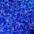 Geometric abstract regular triangle mosaic background - gradient polygon vector design from triangles in dark blue tones
