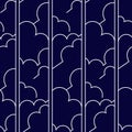 Geometric abstract seamless pattern clouds sky. Linear motif