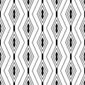 Geometric abstract seamless pattern. Repeating black color rhombus pattern on white background. Repeated geometric texture for des