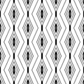 Geometric abstract seamless pattern. Repeating black color rhombus pattern on white background. Repeated geometric texture for des