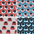 Geometric abstract seamless pattern set. Simple motif background