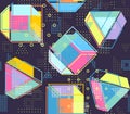 Geometric abstract seamless pattern. Simple motif background