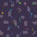 Geometric abstract seamless pattern. Simple motif background