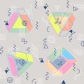 Geometric abstract seamless pattern. Simple motif background