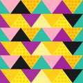 Geometric abstract seamless triangle pattern multicolor vector illustration Royalty Free Stock Photo