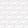 Geometric universal seamless vector pattern with circles, volume monochrome background