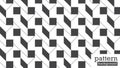 This is a geometric, abstract shape seamless pattern in black on a white background. Royalty Free Stock Photo