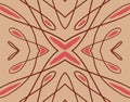 Geometric abstract symmetrical seamless pattern, line art illustration for fabric design and backgrounds Royalty Free Stock Photo