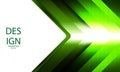 Geometric abstract textural design with green shade arrows