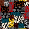 Geometric abstract triangles pattern. Afro style. Seamless vector image. Royalty Free Stock Photo