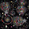 Geometric abstract vector seamless pattern. Colorful patterned g Royalty Free Stock Photo