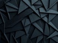 Geometric Abstraction: Dark Interlocking Triangles and Polygons with Textured Wood Grain - Modern Minimalist 3D Wall Art Royalty Free Stock Photo