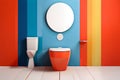 geometric abstraction reduce the toilet room to its basic geomet