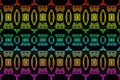 Geometric African pattern. Multicolored and seamless design. Rainbow colors.
