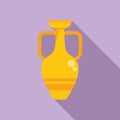 Geometric amphora icon flat vector. Ancient vessel