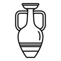 Geometric amphora icon outline vector. Ancient vessel