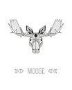 Geometric animal head isolated. Moose.