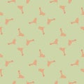 Geometric animal seamless pattern with doodle giragge silhouettes. Pastel background. Kids style Royalty Free Stock Photo