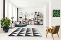 Geometric apartment interior with painting Royalty Free Stock Photo