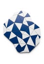 Geometric arrangement featuring blue and white triangular tiles Royalty Free Stock Photo