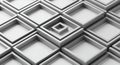 Geometric arrangement of nested squares forms a 3D grid, creating a repetitive Royalty Free Stock Photo