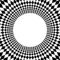 Geometric art abstract black white for background, art line black white spiral optical for hypnotic wallpaper, geometry polygonal