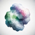 Geometric art featuring a 3D polygonal shape with a cloud like Royalty Free Stock Photo