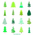 Geometric art. Green christmas trees. Royalty Free Stock Photo