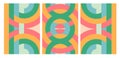 Colorful Line Art Posters. Abstract composition with crossed lines. Triptych. Fashion mural. Rich ornament. Optic