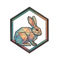 Geometric artwork depicting a rabbit within Royalty Free Stock Photo