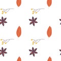 Geometric autumn leaves on a white background. Seamless vector pattern. Perfect for fabric, all kinds of paper projects, and stati Royalty Free Stock Photo