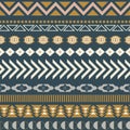 Geometric aztec blue seamless pattern texture.