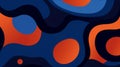 geometric background with abstract shapes in various shades of orange and blue Royalty Free Stock Photo