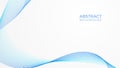 Geometric background with blue waves, modern linear web template, abstract frequency banner
