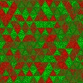 Abstract geometric background dark green and red triangles and lines Royalty Free Stock Photo