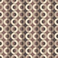 Geometric background design. Abstract seamless pattern. Circles & dots shapes. Beige & brown colors. Decorative ornament mosaic.