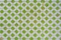 Geometric background of eco floor bricks and green grass. Eco parking texture Royalty Free Stock Photo