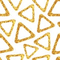 Geometric background with golden triangles on white