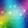 Geometric background with multicolored triangles creating a low Royalty Free Stock Photo