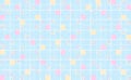 Geometric background with squares and lines in blue, pink, and yellow. Template design for web, content page, cover. Royalty Free Stock Photo