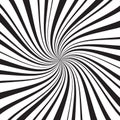 Geometric background with thin and thick radial rays, lines or stripes swirling around center. Backdrop with rotating Royalty Free Stock Photo