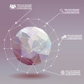 Geometric ball social networks infographics whith