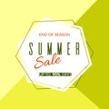 Geometric banner Summer sale end of season 90% discount on a modern geometric background Summer bright colors Design template Royalty Free Stock Photo