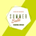 Geometric banner Summer sale end of season 70% discount on a modern geometric background Summer bright colors Design template Royalty Free Stock Photo