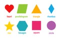 Geometric basic shapes vector isolated colored element design. Abstract geometric frame. Badges colored icon banners or tags.