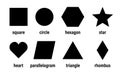 Geometric basic shapes vector isolated element design. Abstract geometric frame. Badges black icon, banners or tags. Vector shapes