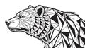 Geometric Bear Head with Tribal Pattern Design, vector design Generative AI Royalty Free Stock Photo