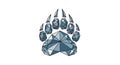 Geometric bear paw design composed of Royalty Free Stock Photo