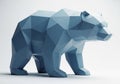 Geometric bear sculpture composed of angular, faceted surfaces Royalty Free Stock Photo